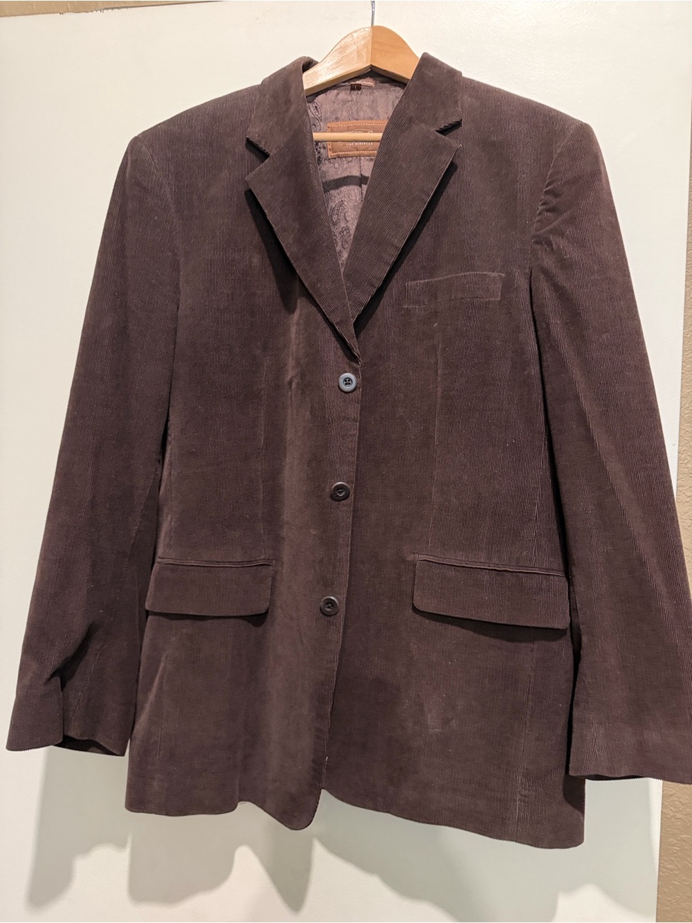 Tasso Elba Dark Brown Corduroy Blazer